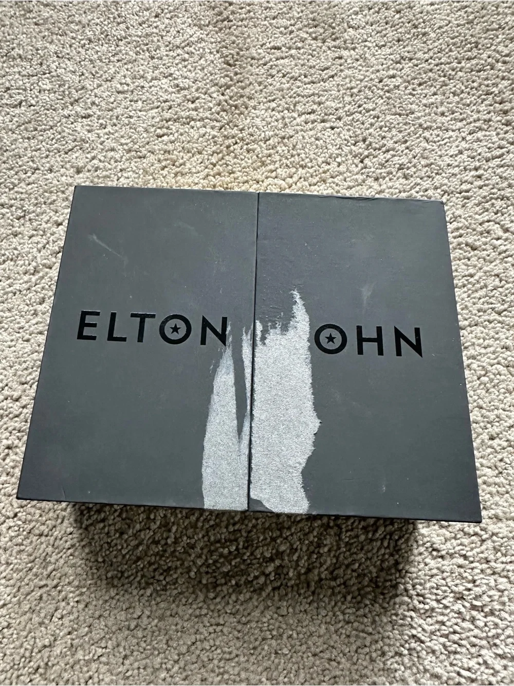 Elton John HEADLINER Unisex Sunglasses Black Clear Crystal/Pink Anti-Glare